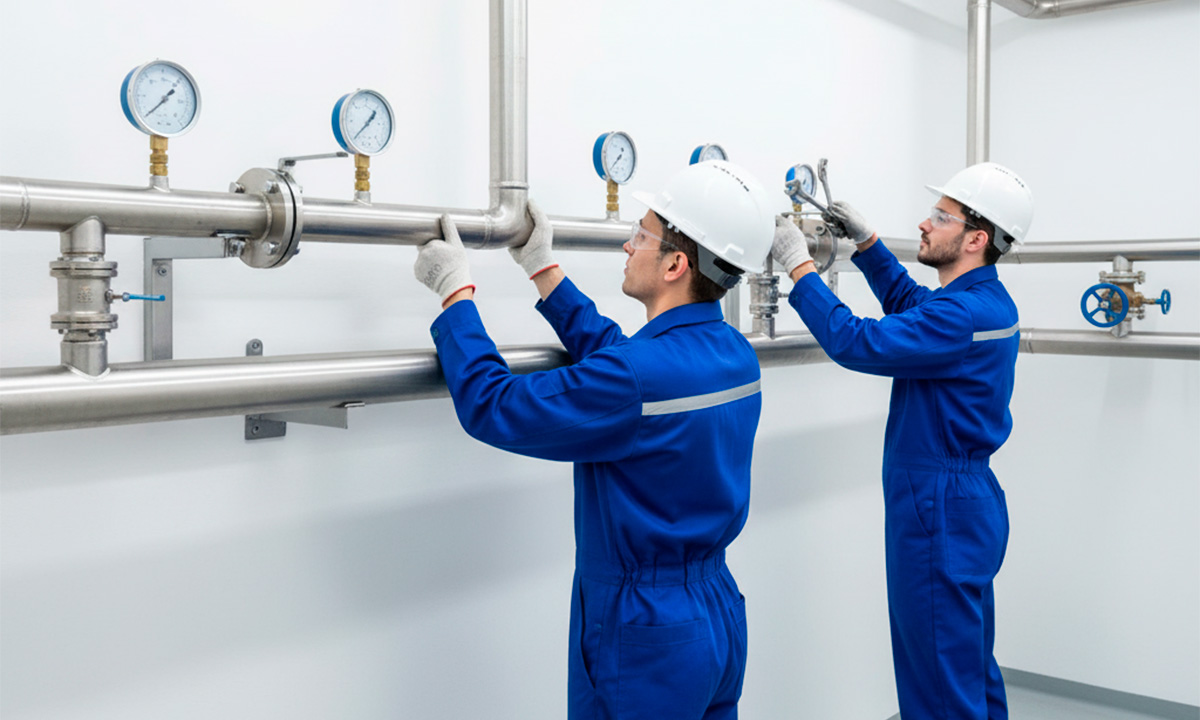 Instalación de redes de gases en hospitales e industria
