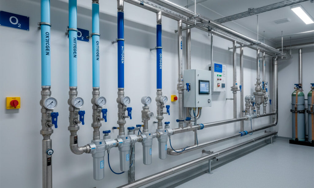 Instalación de redes de gases en hospitales e industria