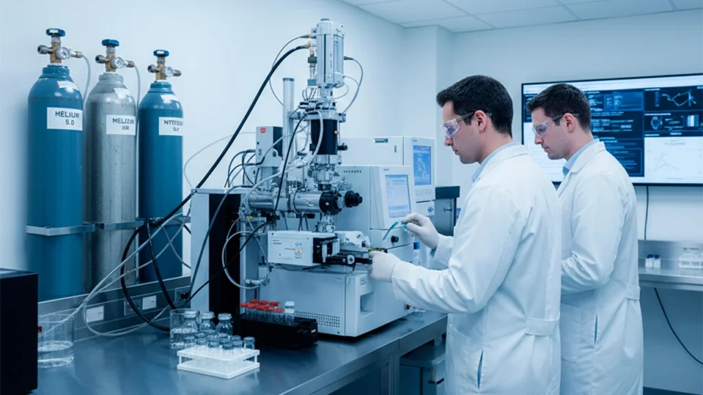 Redes de gas para laboratorio con equipos científicos