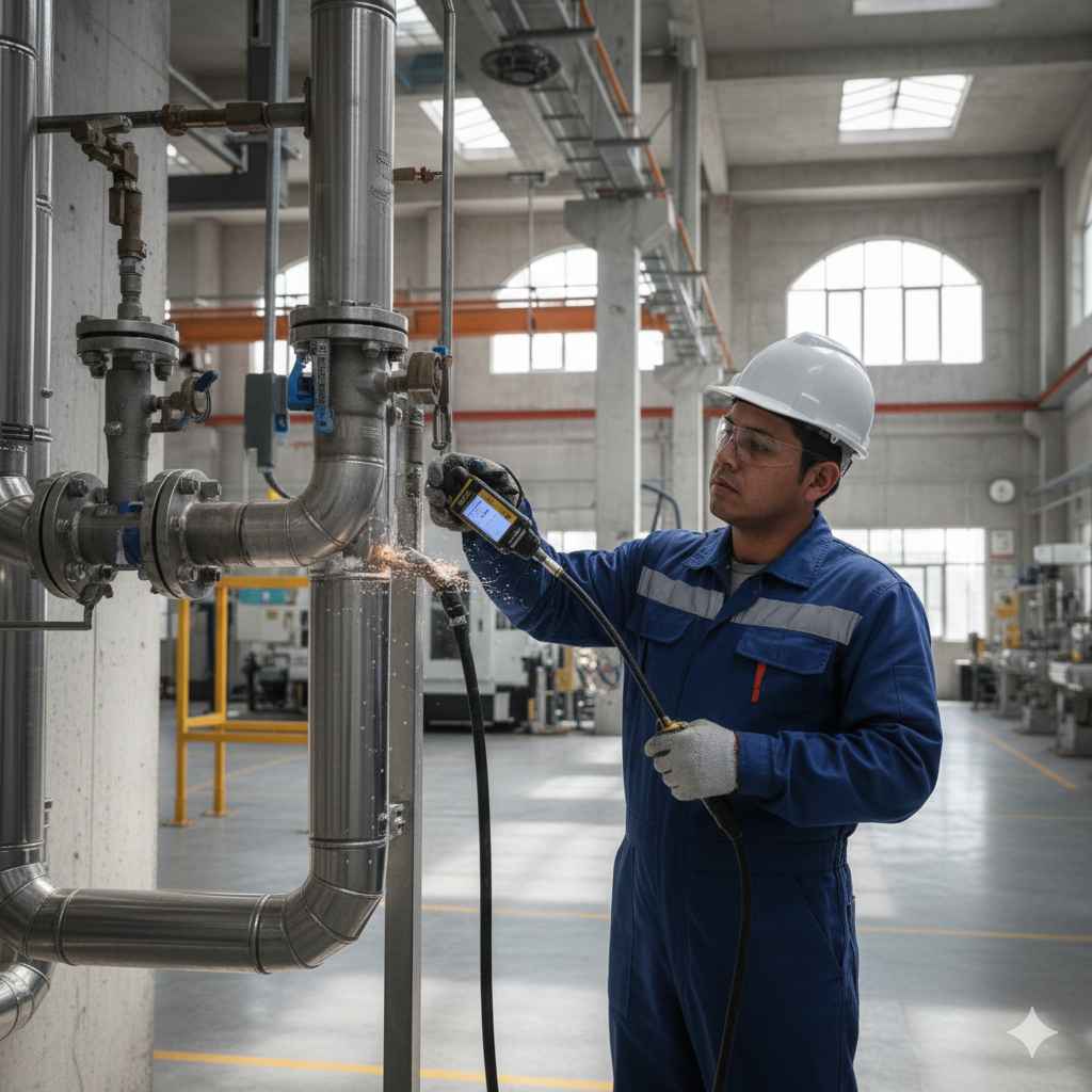 Verificación de seguridad en redes de gases industriales.