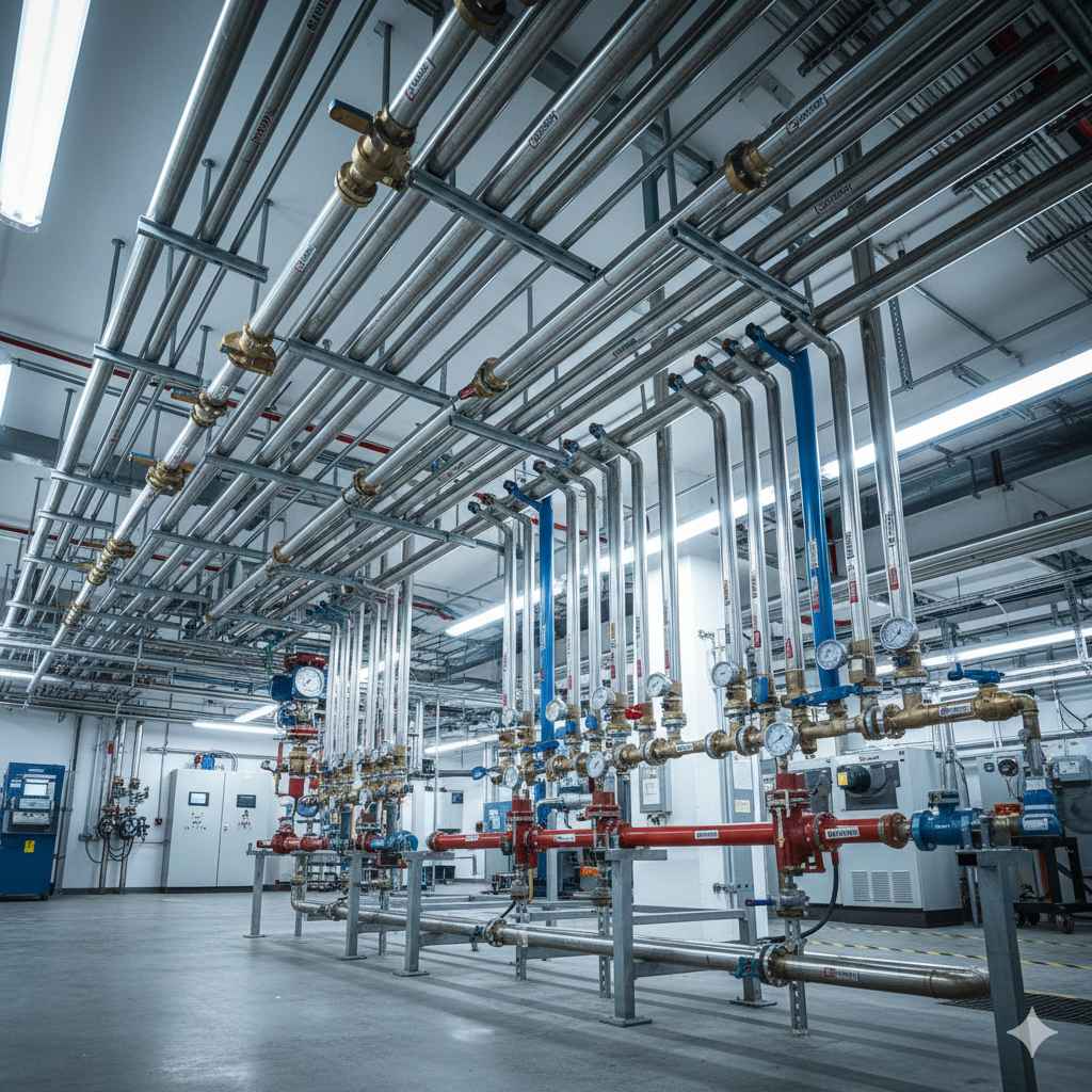 Infraestructura técnica para suministro continuo de gases.