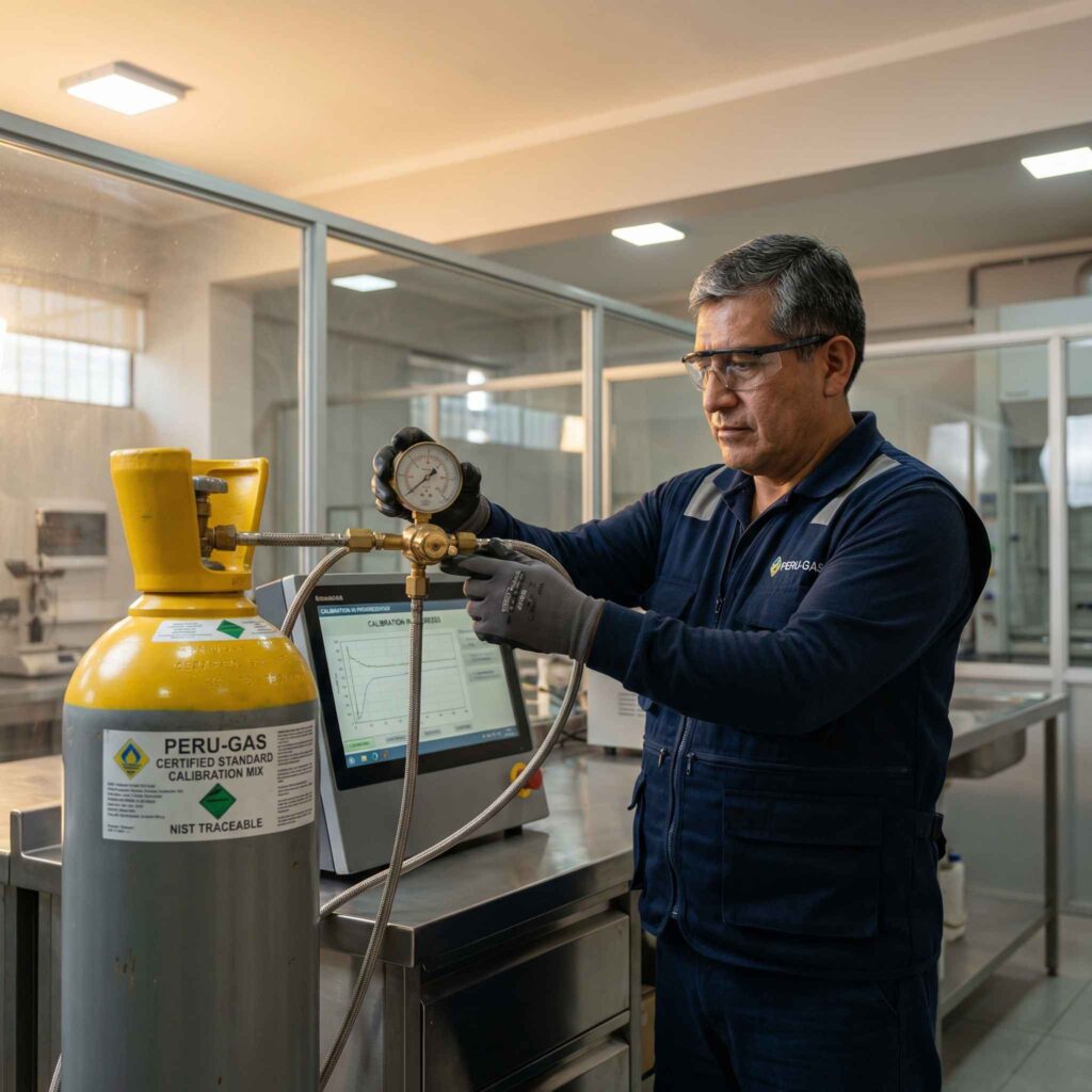Calibración con gases patrón: precisión, trazabilidad y calidad