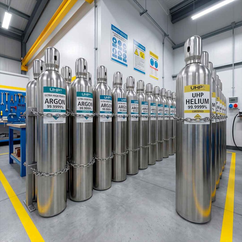 Argón UHP 5.0 para luminotecnia y fabricación de lámparas