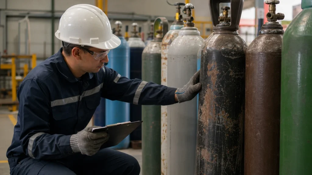 Cilindros de gas industriales: 7 señales de que necesitan inspección o mantenimiento