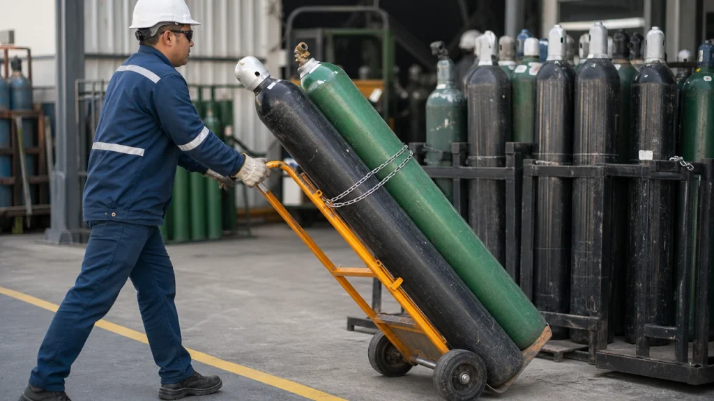 Traslado seguro de cilindros de gas: recomendaciones para evitar riesgos