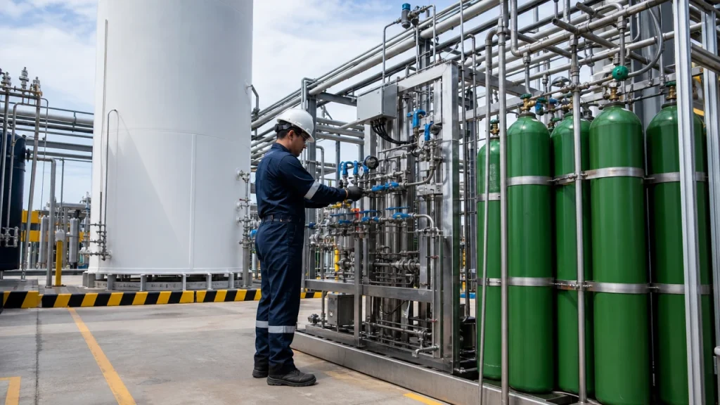 Suministro de gases industriales para plantas de producción